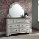 PLEASANT HOME COLLECTION-MAGNOLIA MANOR 7 DRAWER DRESSER AND MIRROR WHITE
