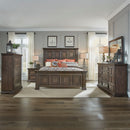 PLEASANT HOME BIG VALLEY 5 PIECE COLLECTION BROWN QUEEN BED, DRESSER/MIRROR 5 DRAWER CHEST AND 2 DRAWER NIGHTSTANDNIGHTSTAND