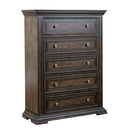 PLEASANT HOME COLLECTION-BIG VALLEY 5 DRAWER CHEST BROWN