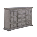 PLEASANT HOME COLLECTION-BIG VALLEY 2 DOOR 6 DRAWER DRESSER AND MIRROR GRAY