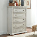 PLEASANT HOME COLLECTION-BIG VALLEY 5 DRAWER CHEST WHITE