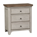 PLEASANT HOME COLLECTION-FARMHOUSE REIMAGINED 3 DRAWER NIGHTSTAND WITH CHARGING STATION