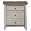 PLEASANT HOME COLLECTION-FARMHOUSE REIMAGINED 3 DRAWER NIGHTSTAND WITH CHARGING STATION