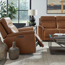 LUXE COLLECTION COOPER CAMEL LEATHER SWIVEL POWER RECLINER