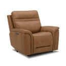 LUXE COLLECTION COOPER CAMEL LEATHER SWIVEL POWER RECLINER
