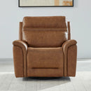 LUXE COLLECTION COOPER CAMEL LEATHER SWIVEL POWER RECLINER